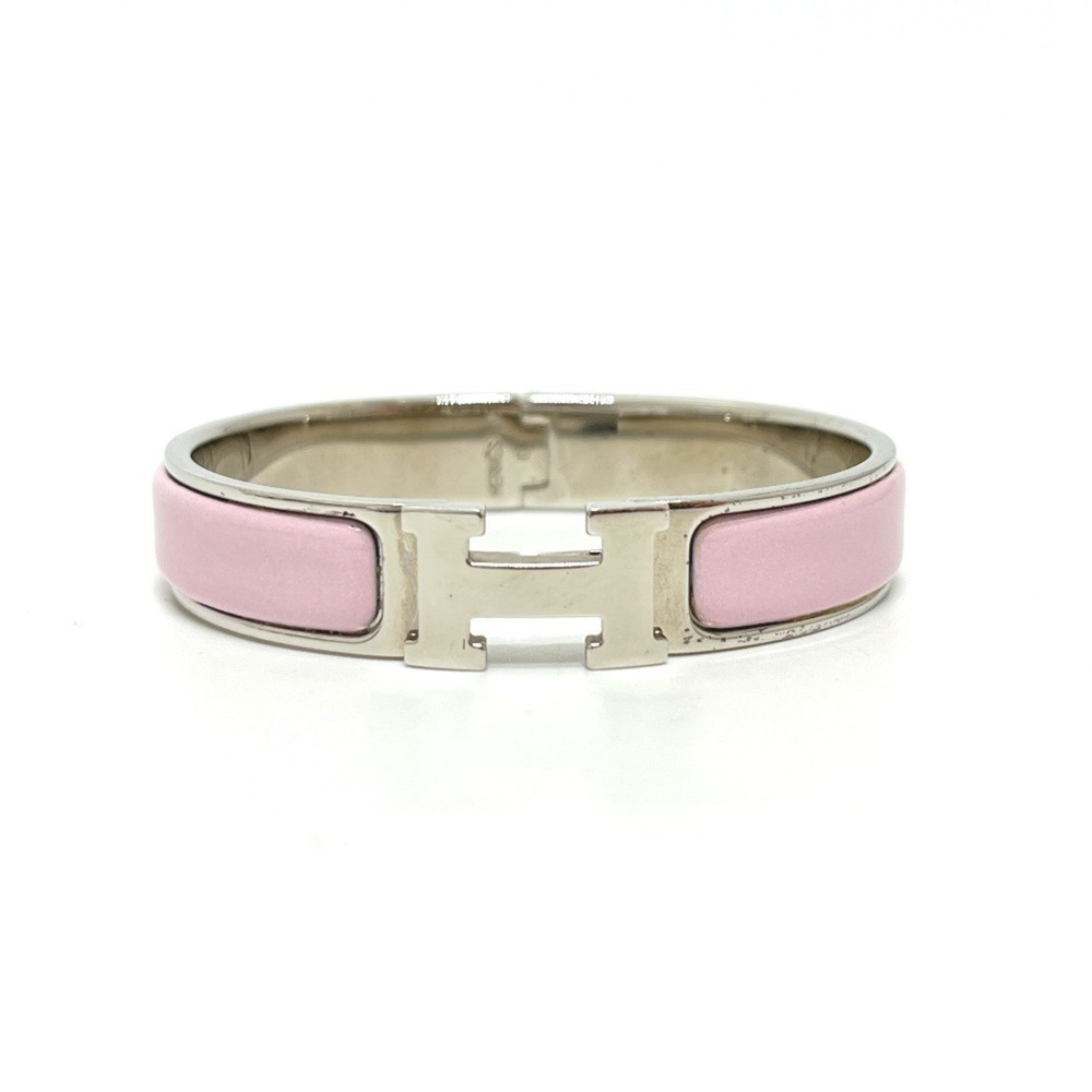 HERMES Clic Clac PM Bangle Bracelet, Metal, Women's, Pink